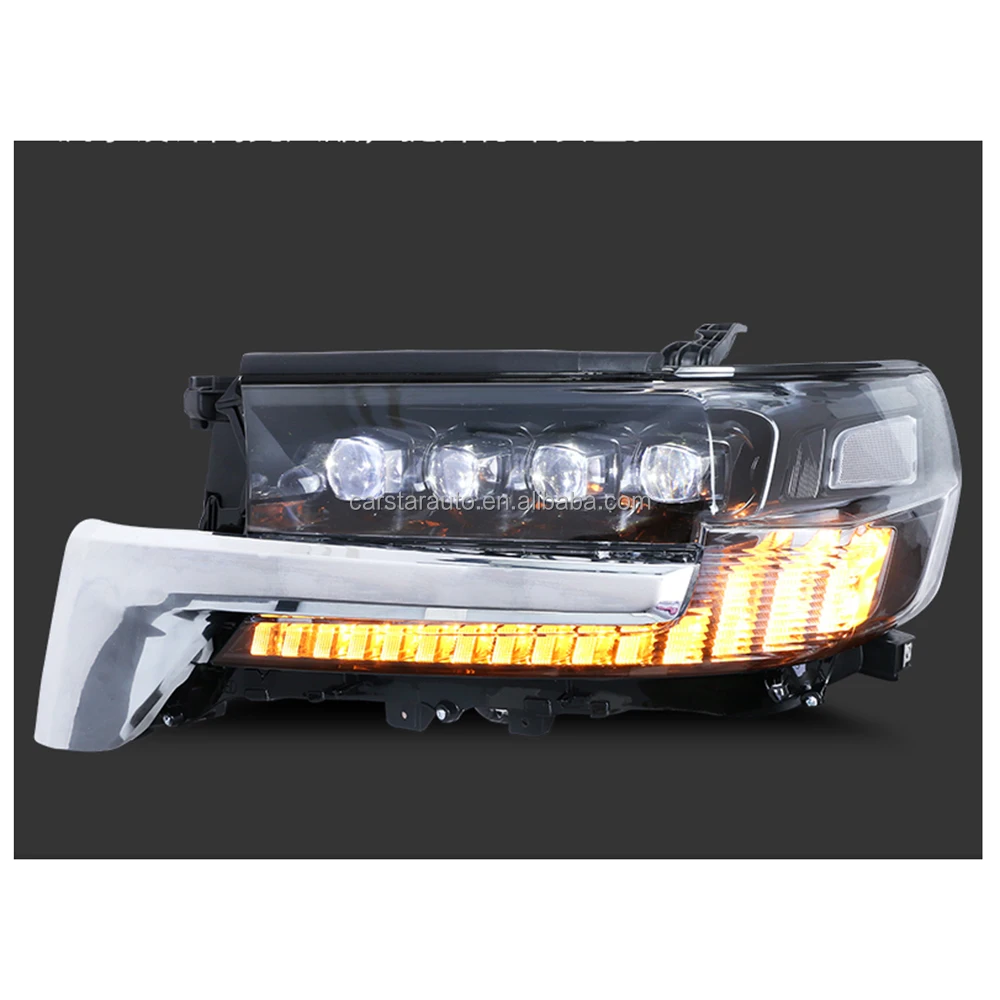 car parts 4 LED crystal matrix moving head light lamp for Land Cruiser 200 fj200 lc200 2016-2019 headlamp headlight