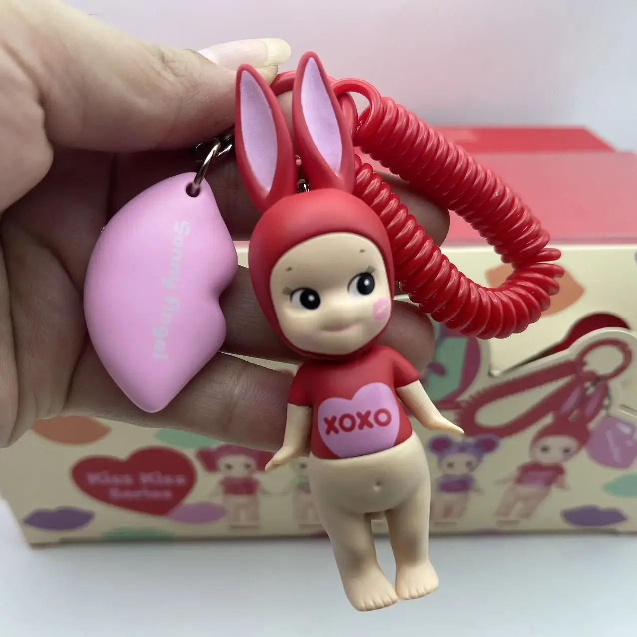 6개 2025 신상 소니 엔젤 키스 시리즈 랜덤박스 귀여운 피규어 캐릭터 장식 미니 피규어 생일 선물