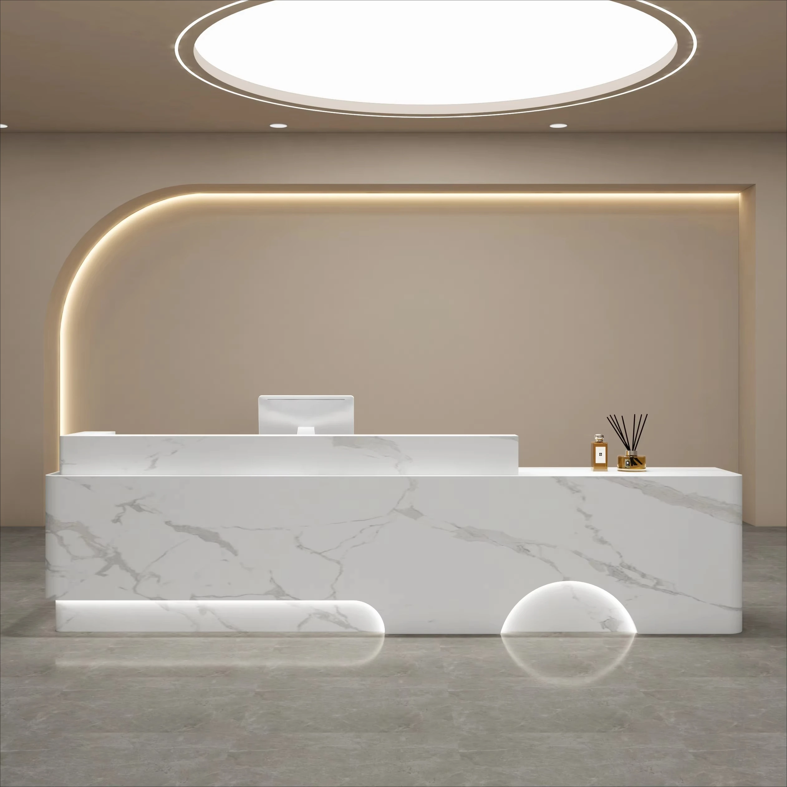 

&c Customizable Wooden Reception Desk for Stylish Businesses Salon Front Table