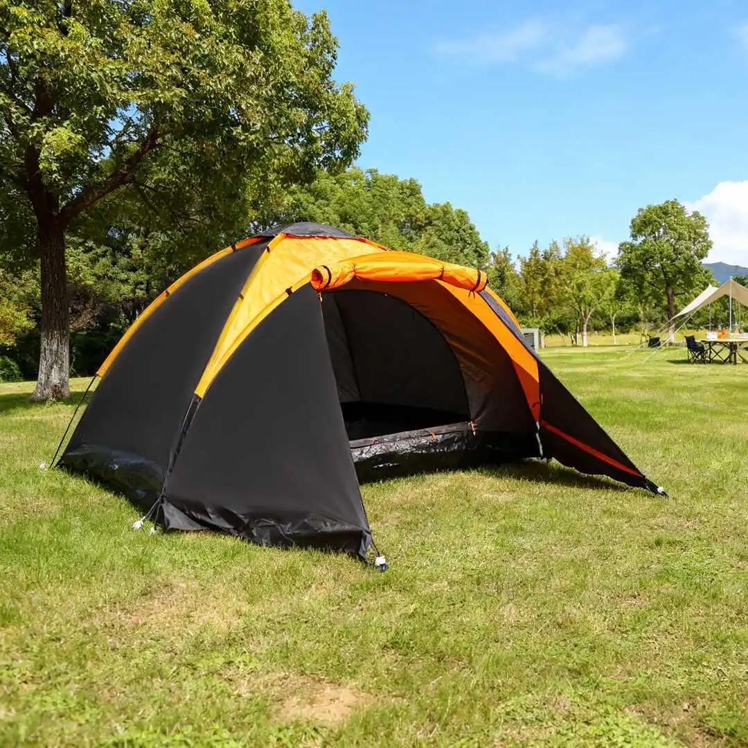 Outdoor camping tent Fiberglass pole extension tent Double-layer rainstorm-proof camping hiking
