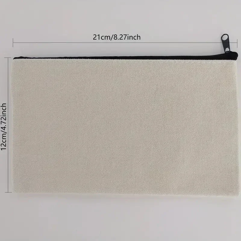 5 قطع من الحقيبة القماشية الفارغة بسحاب، حقيبة مكياج مقلمة لمستحضرات التجميل والحرف اليدوية، يوم الاستقلال