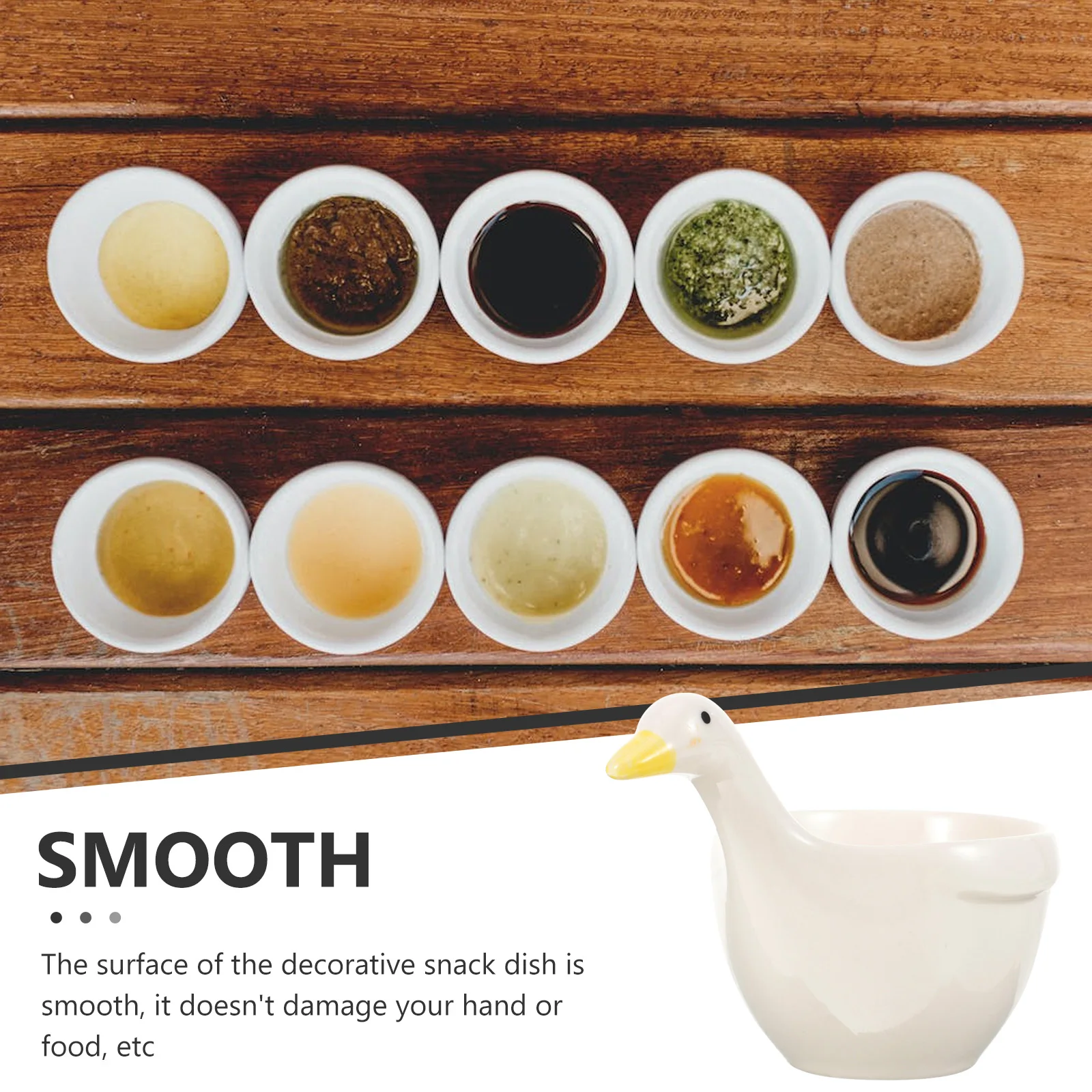 

Cartoon Duck Sauce Dish Premium Ceramic Small Dipping Bowl for Soy Sauce Vinegar Kimchi Appetizers Non-Slip Stable Tableware