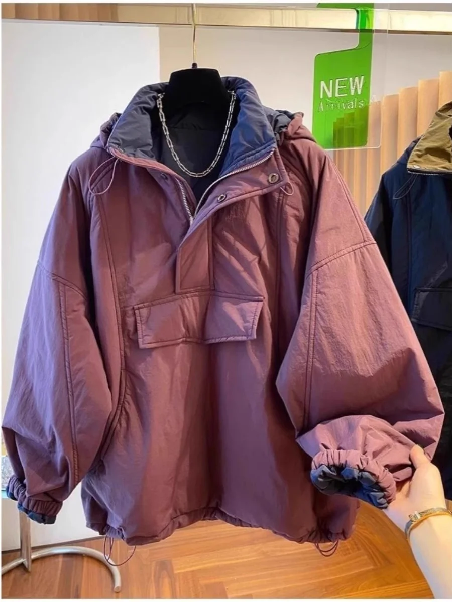 

Женская ветровка Ele с капюшоном, весна 2025, новая коллекция, универсальная, свободного кроя, из смесового хлопка и льна, цвет «Анкер-красный»