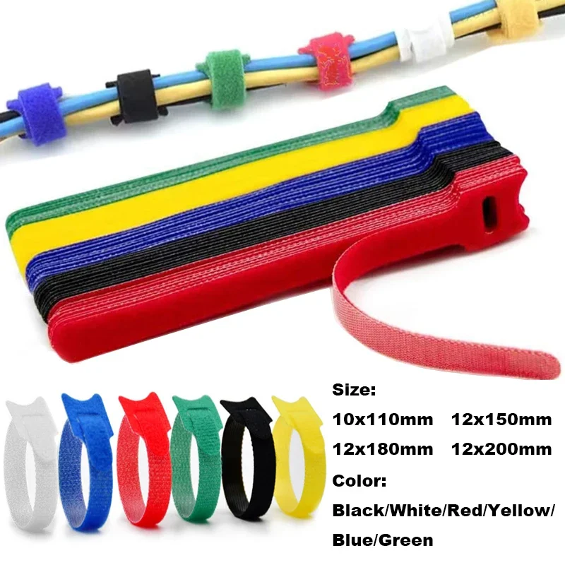 25PCS Releasable Cable Ties Plastics Colored Reusable Cable Ties Nylon Loop Wrap Zip Bundle Ties Cable Tie Wire