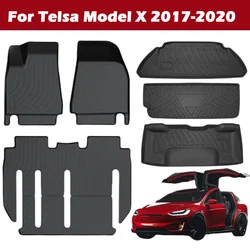 For Tesla Model X 2017-2020 5 6 and 7 seats All Weather Floor Mats，Full Set Protection Floor Mats Accessories Left Hand Drive