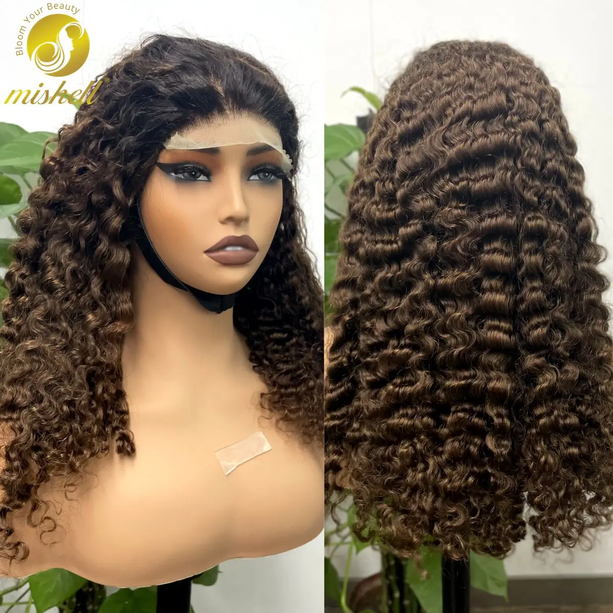 300% Density 5x5 Transparent Lace Closure Burmese Bouncy Curly Human Hair Wigs 1BT30 Highlight Pixie Curly Wigs for Black Women