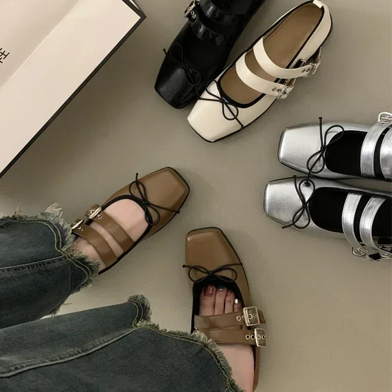 ربيع الخريف النساء الباليه الشقق موضة فراشة عقدة السيدات في الهواء الطلق فستان الشقق أحذية راقصة الباليه الإناث