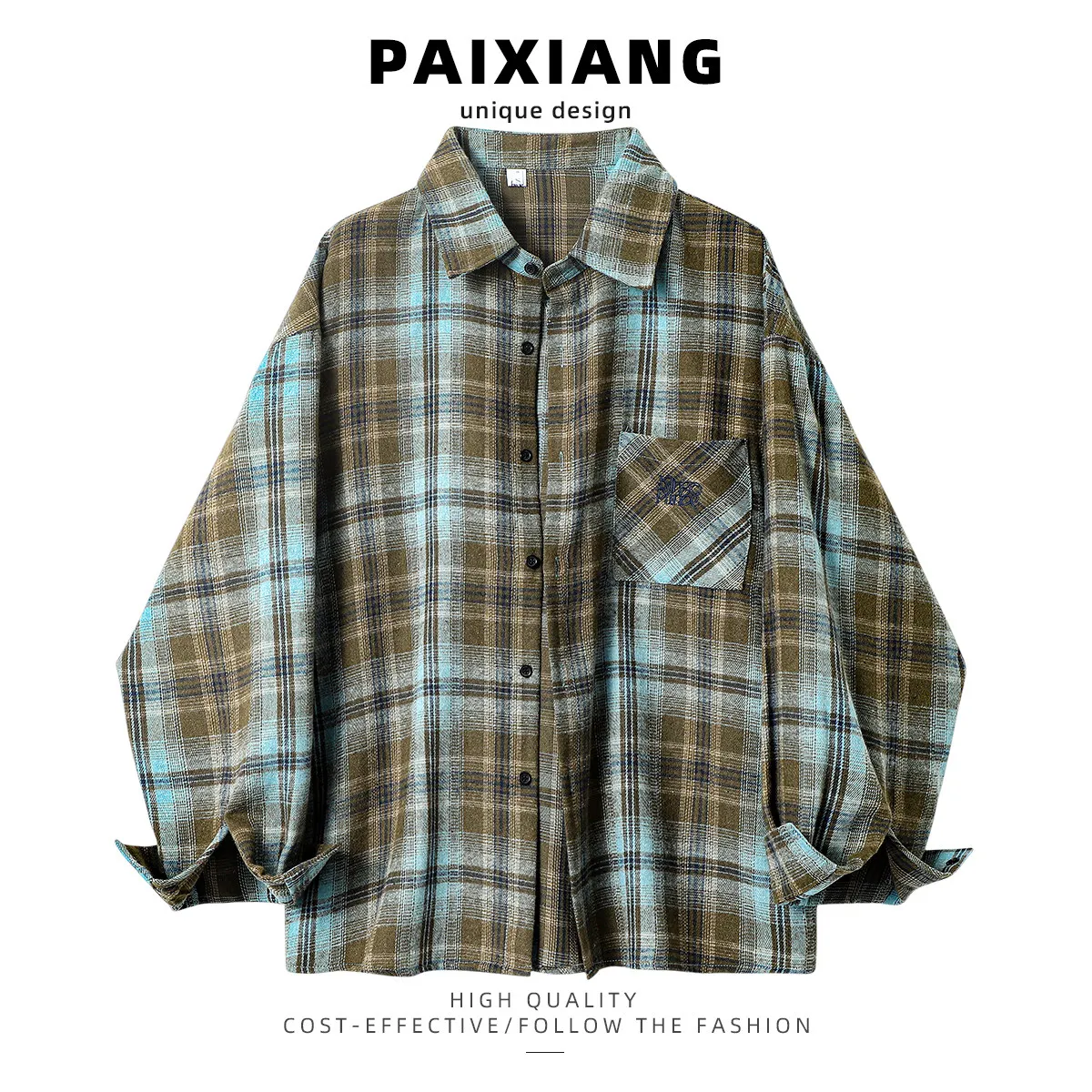 2026 Y2k Autumn Women New Vintage Plaid Turn-down Collar Over-shirt Long Sleeve Streetwear Loose Patchwork Harajuku Blouses