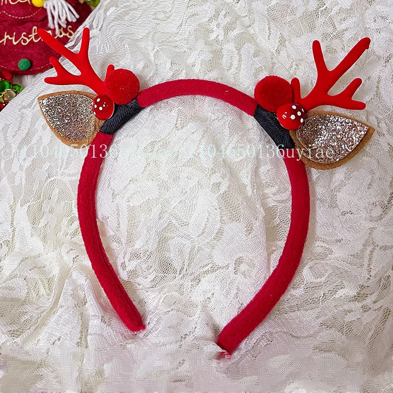 Gaun Natal Anak Perempuan Kostum Santa Claus Cosplay Gaun Pesta Berkerudung Merah Set Pakaian Mewah Hadiah Natal