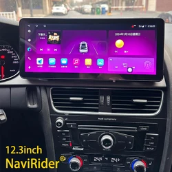 12.3Inch 1920*720 Qled Screen For AUDI A4 A5 2008-2016 Android 13 Car Radio Multimedia Video Player Stereo GPS Wireless CarPlay