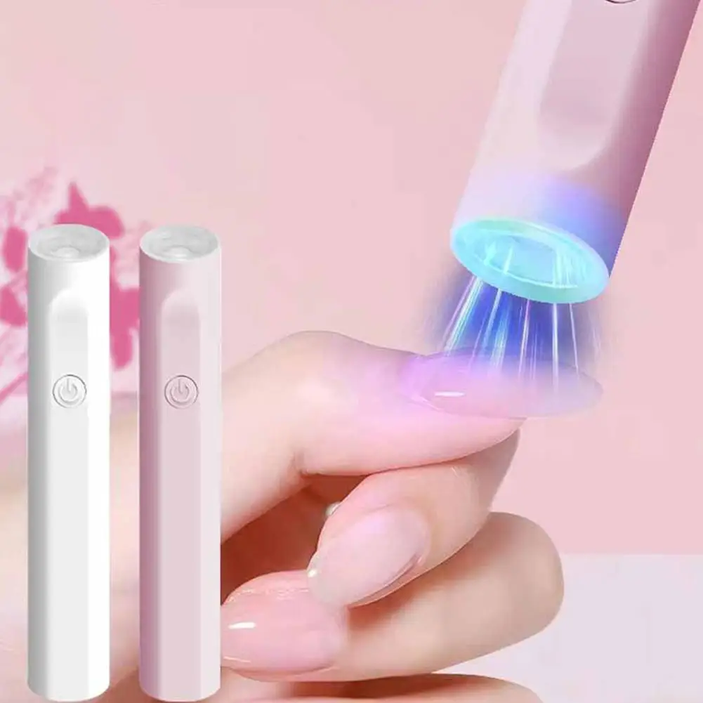 1 ชิ้นมินิแบบพกพาเครื่องเป่าเล็บ UV LED โคมไฟสำหรับเจลแห้งเร็วเล็บมืออาชีพเครื่องทำเล็บมือเล็บ W2X6