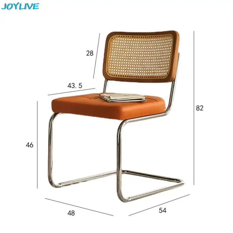 JOYLIVE Rattan Chair Nordic Solid Wood Living Room Chair Home Dining Chair Medieval Chair Cafe Rattan Chair Hotel Leisure Chair