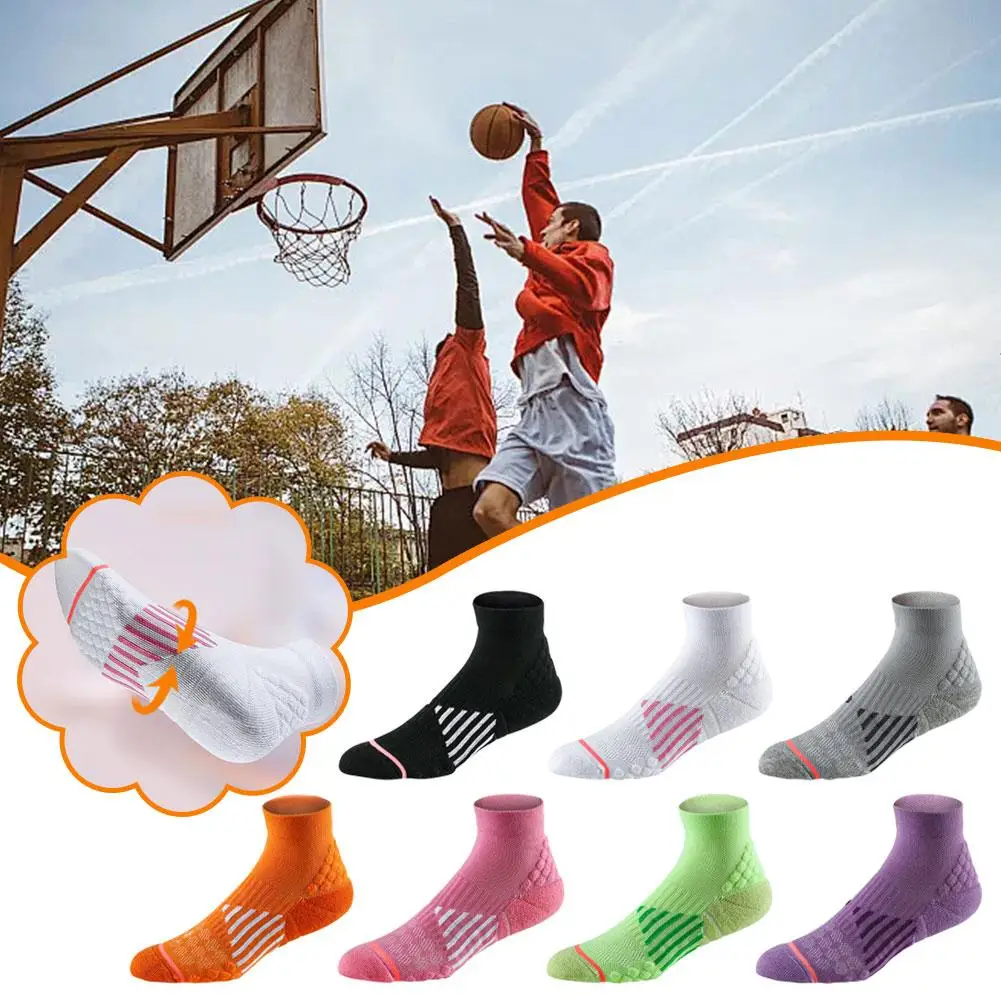 

1pair Men's And Women's Running Socks Towel Soles Breathable Massage Soles Socks Socks Socks Sweat Basketball Absorbing Spo C9l3