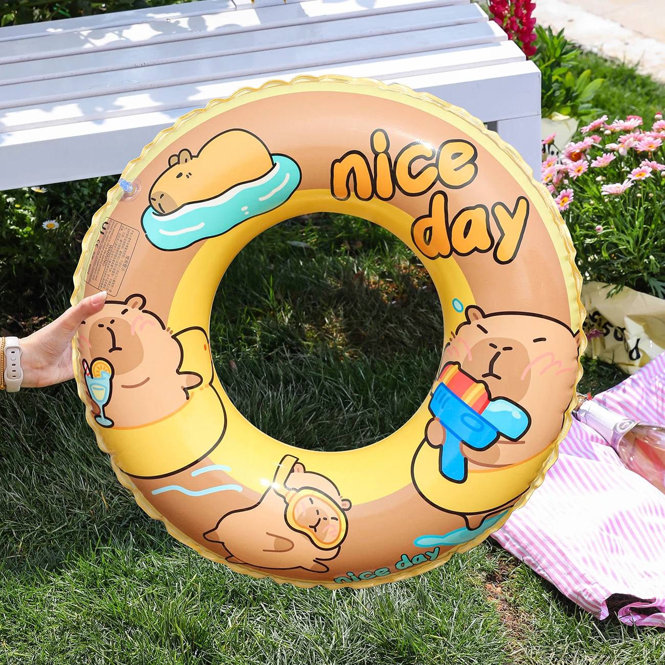 1PC Capibala - Reinforced PVC, Adult Underarm Float for Beach, Pool Summer Float Circle