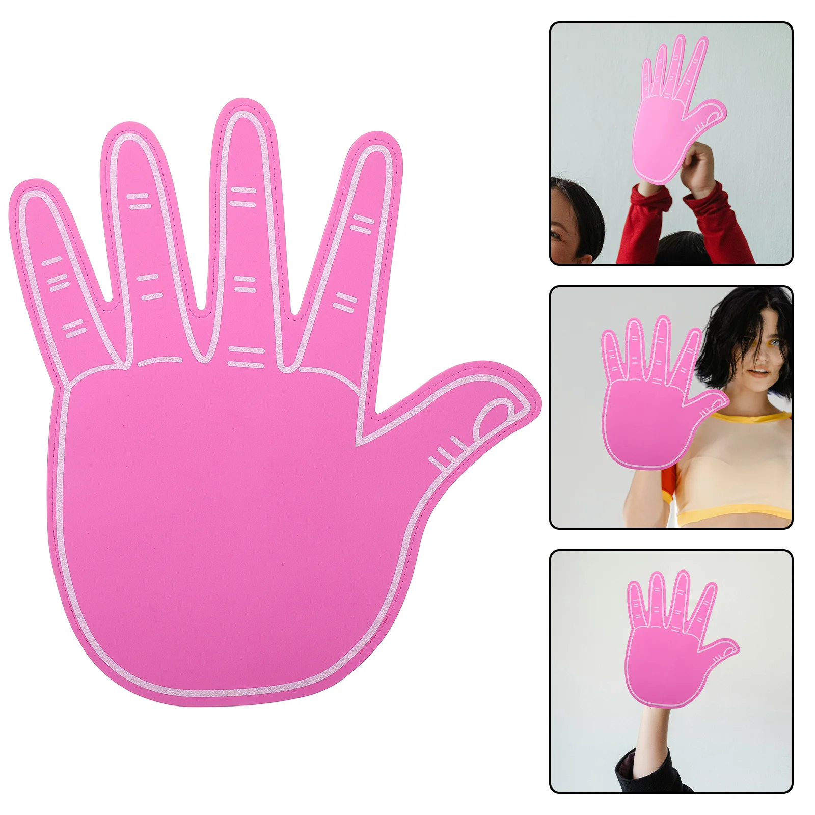 

Pink Giant Foam Hand Five Finger Cheerleading Fan Sports Game Celebration Party Prop for Cheerleaders and Supporters