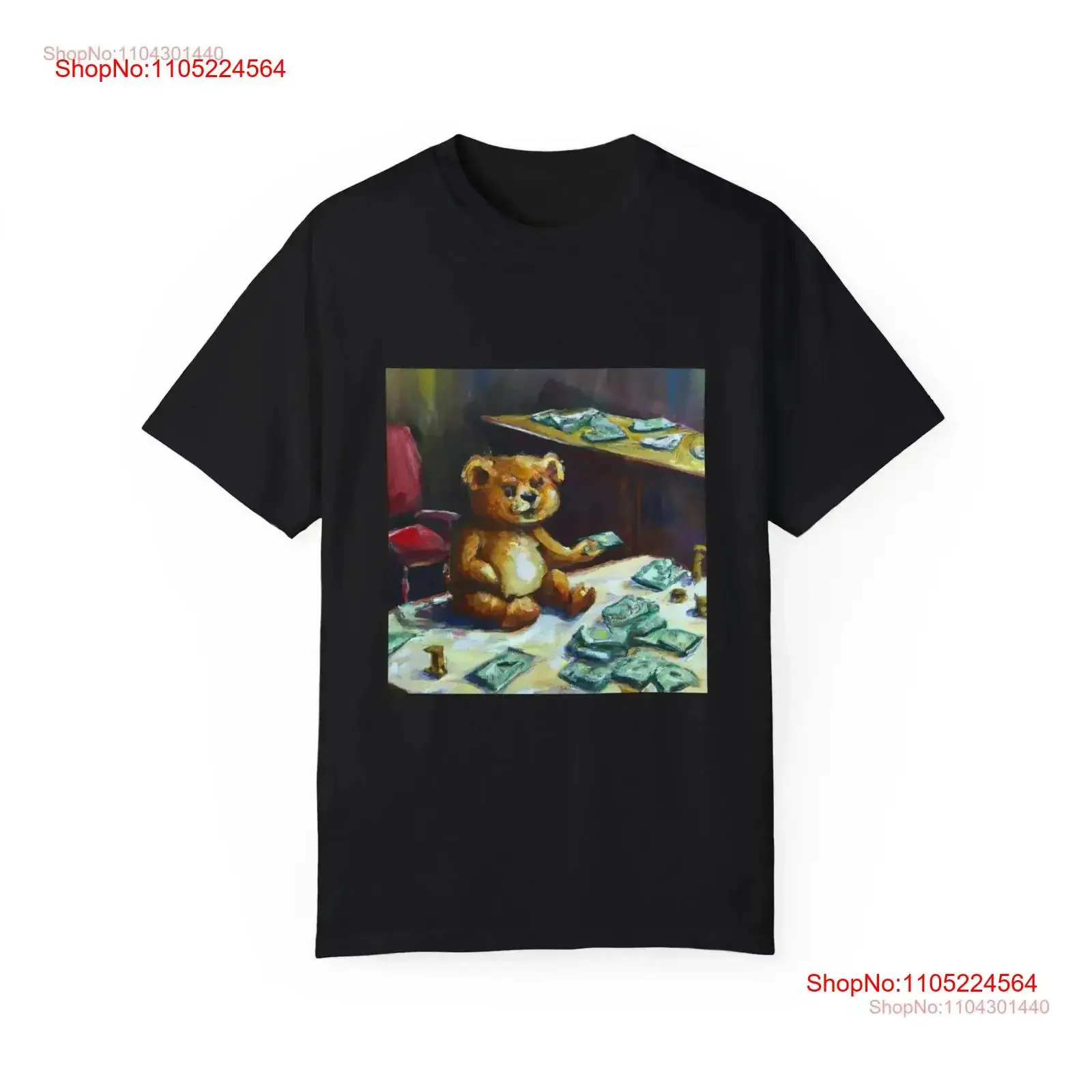 تي شيرت Money Bear تي شيرت عتيق مغسول قليلاً للارتداء اليومي للجنسين قابل للتنفس ومريح ومتعدد الاستخدامات وناعم