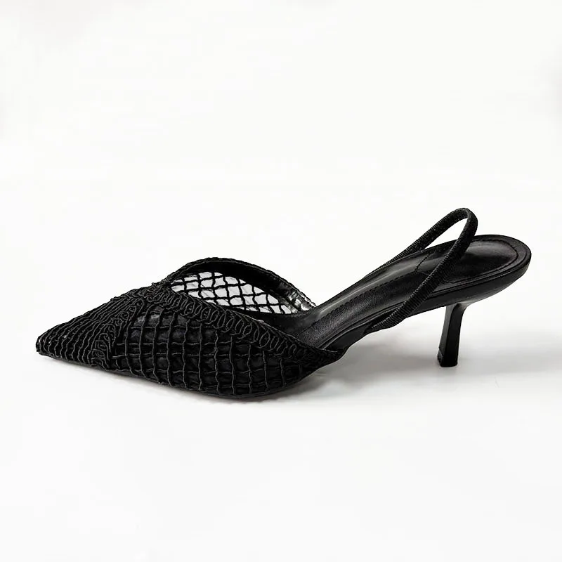 

Летние модные сетчатые туфли-лодочки с вырезами, женские туфли с острым носком, удобные босоножки на высоком каблуке, элегантные туфли на тонком каблуке, дизайнерская обувь для женщин