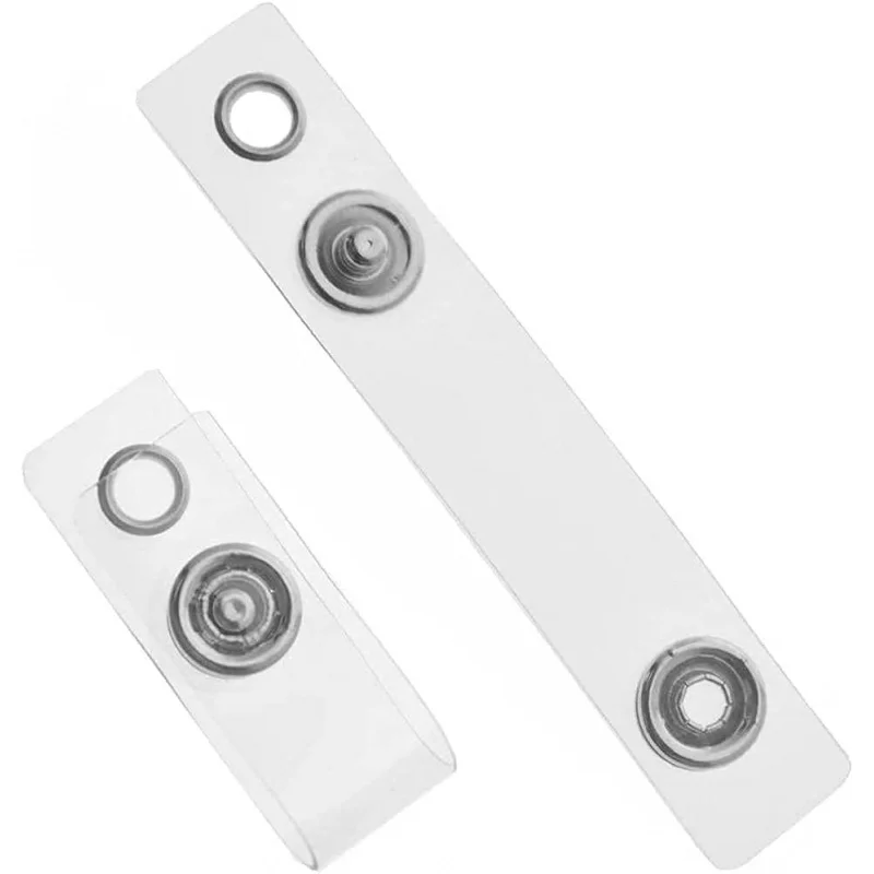 5Pcs Transparent PVC Badge Holder with Metal Clips, ID Card Holders with Straps, Straps for Id Cards and Card Holders
