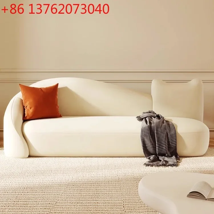 Cream wind fabric cloud sofa modern double bedroom curved special-shaped leisure sofa
