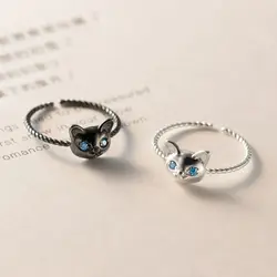 925 Sterling Silver Cat Rings Adjustable Rings For Women Wedding Jewelry  and  Money 925 Jewellery