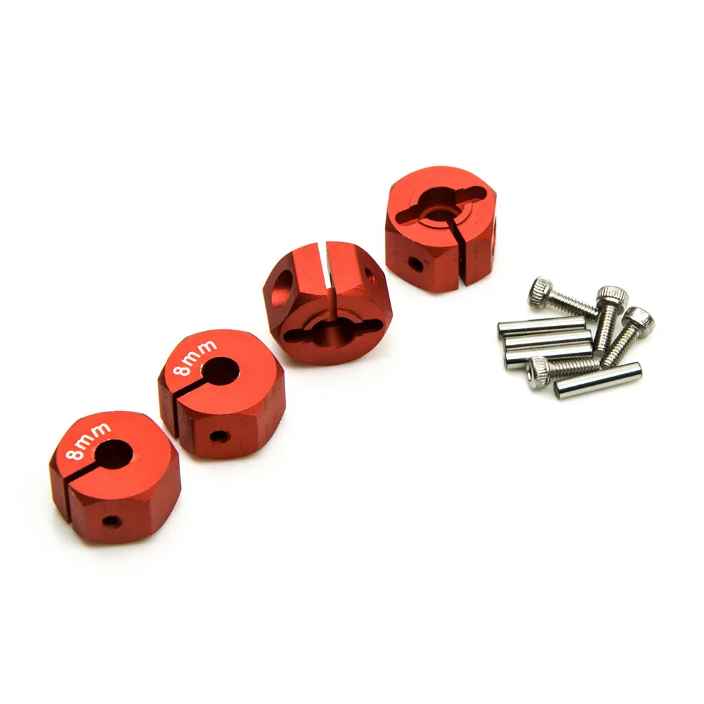 Mibidao 4 Stuks Aluminium Legering 8/9/10/11/12Mm Wiel Hex Drive Adapter Hexagon 12Mm Voor Axiale Scx10 Hsp Hpi Tamiya 1/10 Rc Auto Model