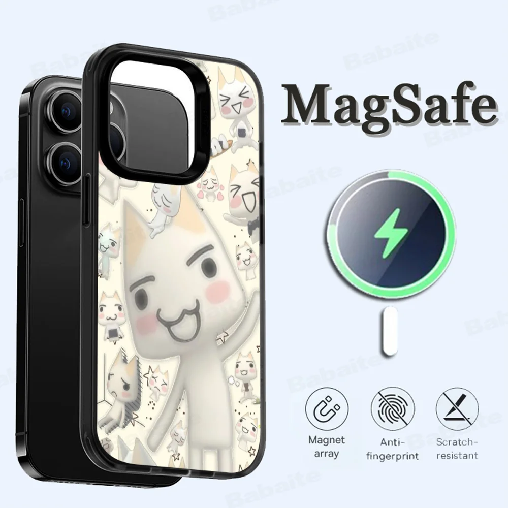 INS Cute Toro Inoue Cat Phone Case Magnetic Case For IPhone 16 14 13 12 11 15 Pro Max Plus For Magsafe Wireless Charge Cover