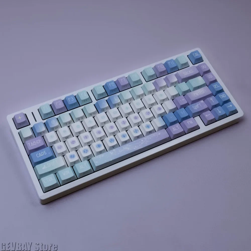 Starlight Keycaps Double Engraved Translucent - PBT Keycaps Double Print Side Backlit Korean English Mechanical