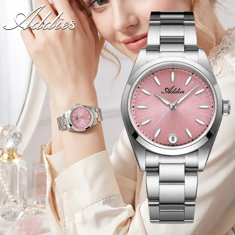 ADDIES Jam Tangan Pasangan Kristal Safir Jepang GM12 BGW9 Jam Tangan Pasangan Mewah Olahraga Tahan Air 50M Baja Tahan Karat Super Bercahaya