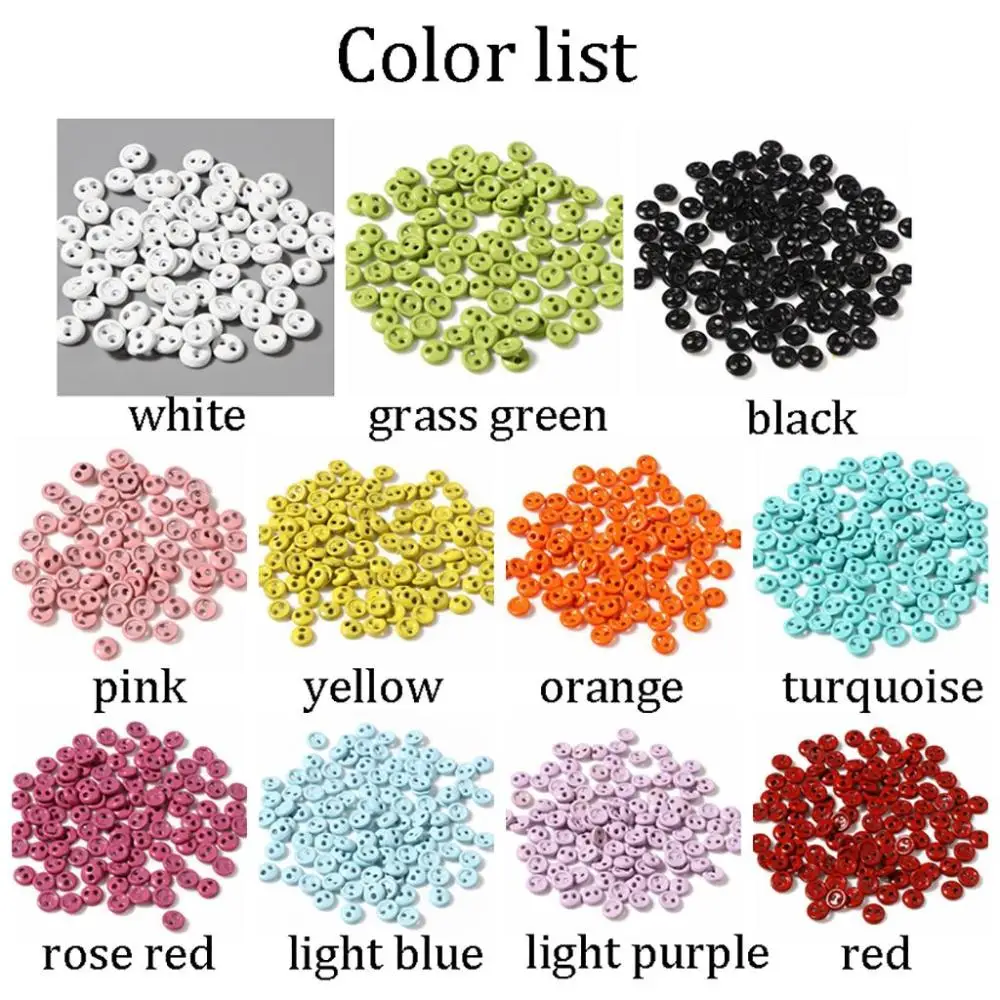 Tiny 3/4/5 mm 2 Holes DIY  Clothes Round Sewing Supplies  Buttons Mini Buttons BJD Accessories