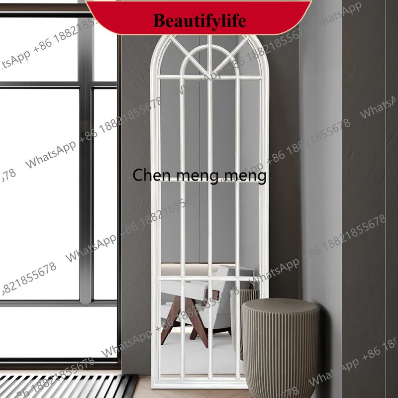 YL American arched window decorative mirror retro floor mirror wall mirror decorative home bed and breakfast