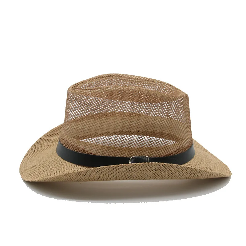 Summer Rolled Brim Top Hat Breathable Net Cap Western Cowboy Hat Spanish Matador Carnival Billycock Straw Hat