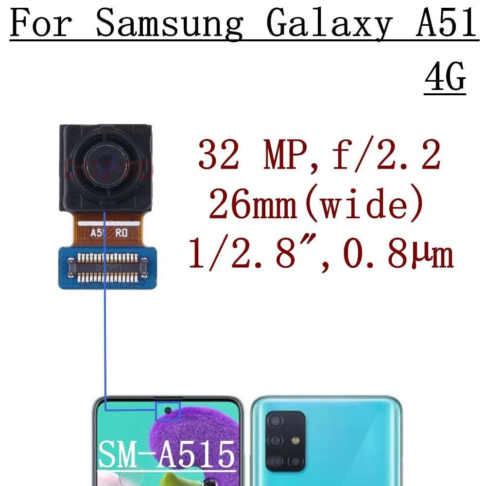 Back Main Front Facing Camera For Samsung A51 A515F A515U A515W Ultrawide Macro Depth Rear Camera Module Flex Cable