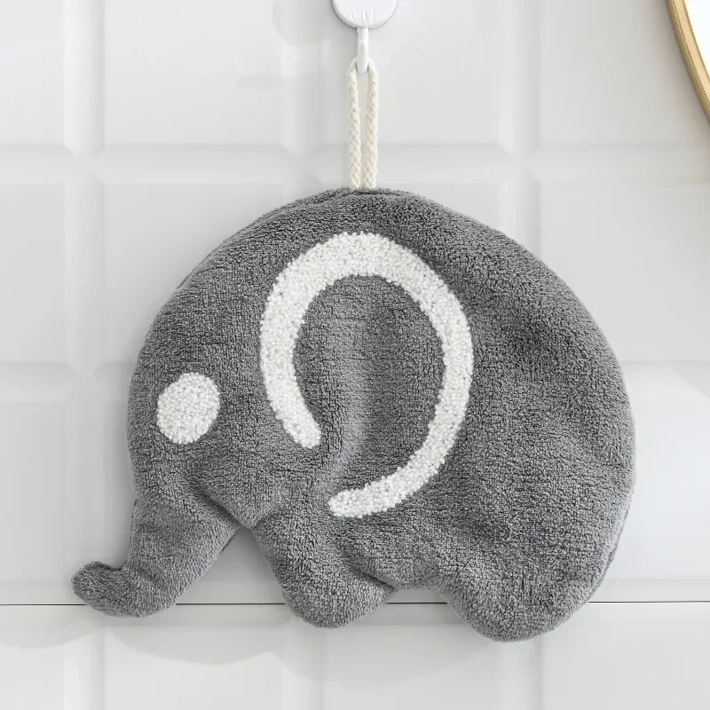 Cute Cartoon Animals Children\'s Hand Towel Quick Drying Microfiber Towels Elephant Hippo Style Kitchen Dishes Cloth Dishcloth