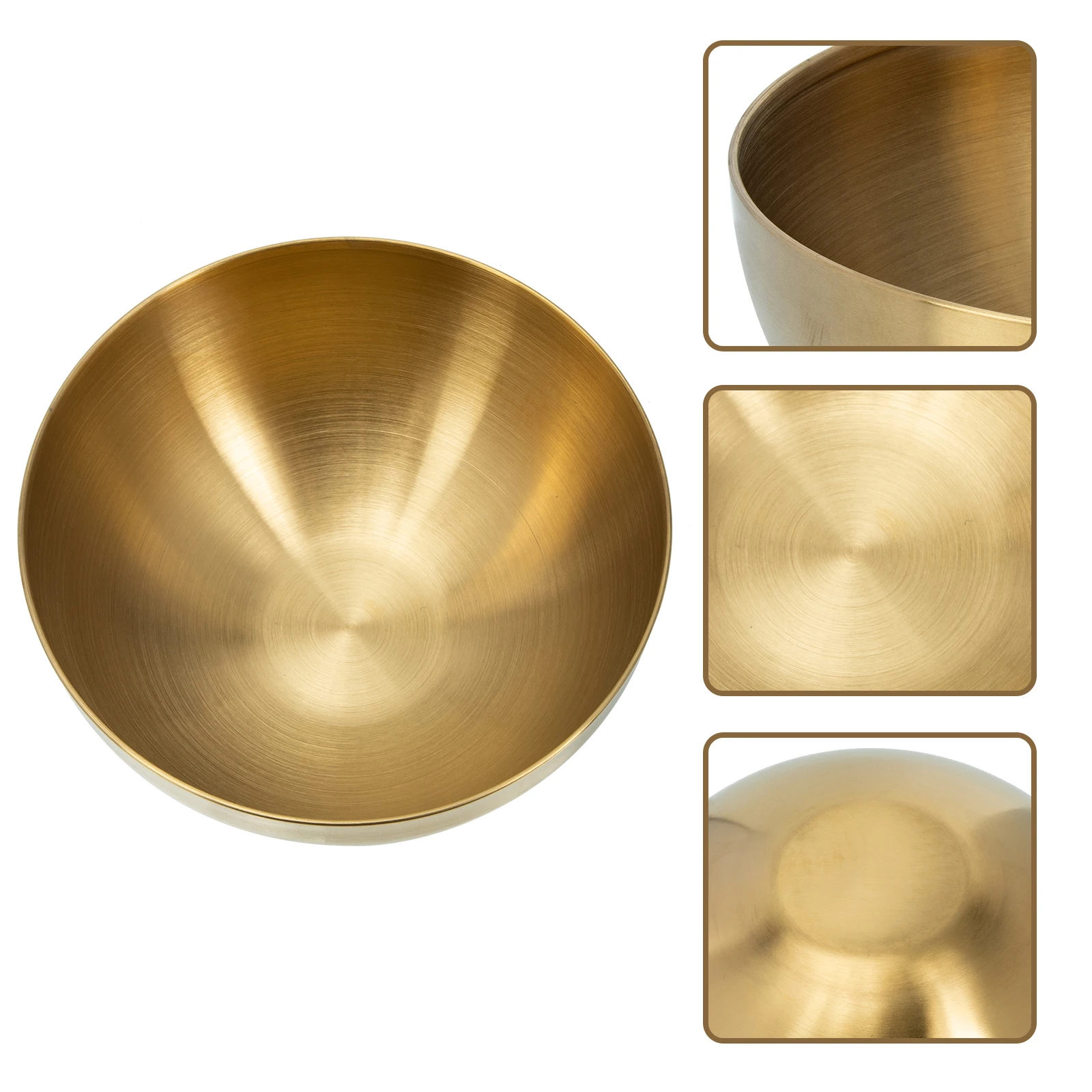 

Salad Bowl 15cm Golden Stainless Steel Smooth Touch Easy Clean Fruit Snack Dessert Serving Kitchen Storage Container Multi