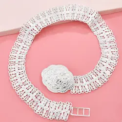 Turkish Ethnic Retro Tribal Vintage Metal Belly Chains Flower Jewelry Geometric Waist Body Chains for Women Female Afghan Gypsy