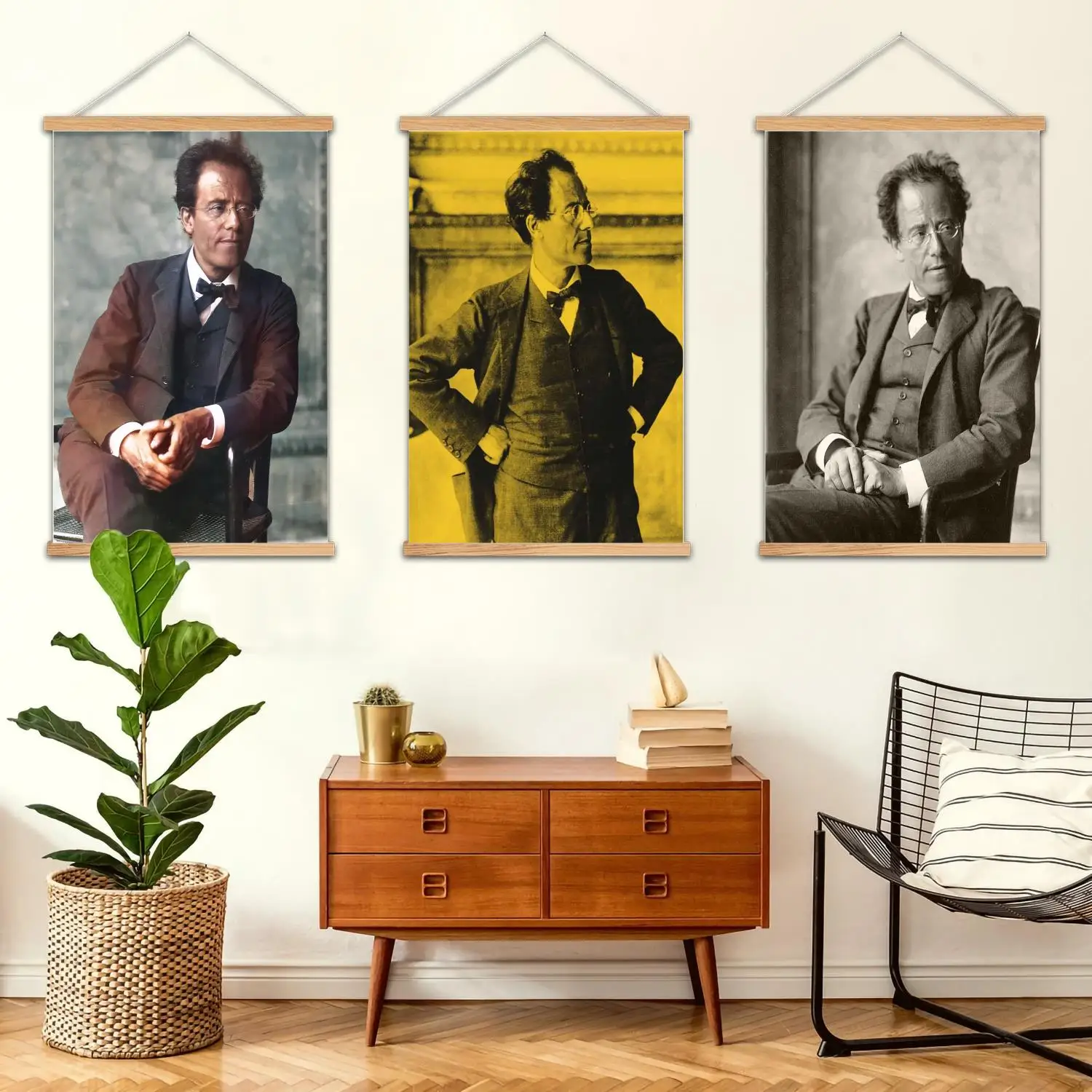 Gustav Mahler Framed Wall Painting Canvas Art Poster and Wall Art,  Modern Family, Bedroom Decor, Posters,Decorative painting