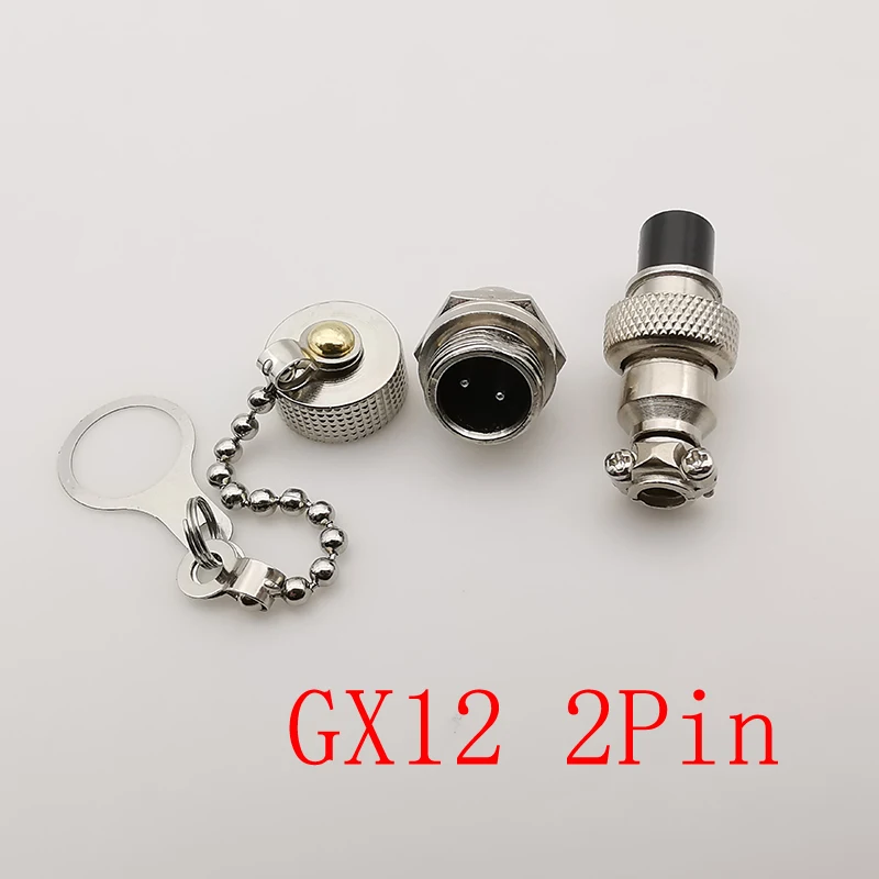 200 Sets GX12 2 Pin Male Female Connector and Metal Cover