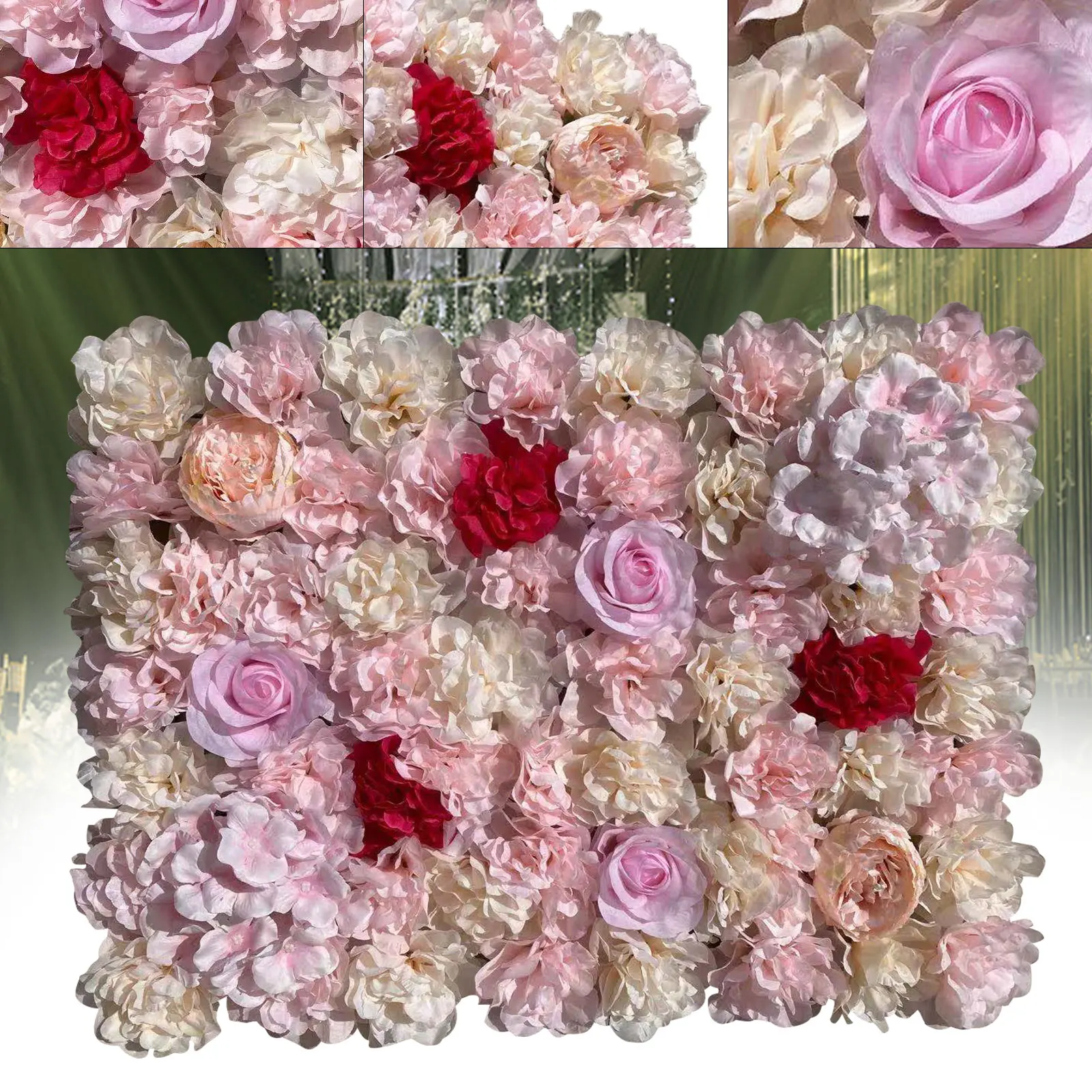 20 Pieces of Plant Wall (40 * 60cm) Light Yellow Dali+pink Dali+rose