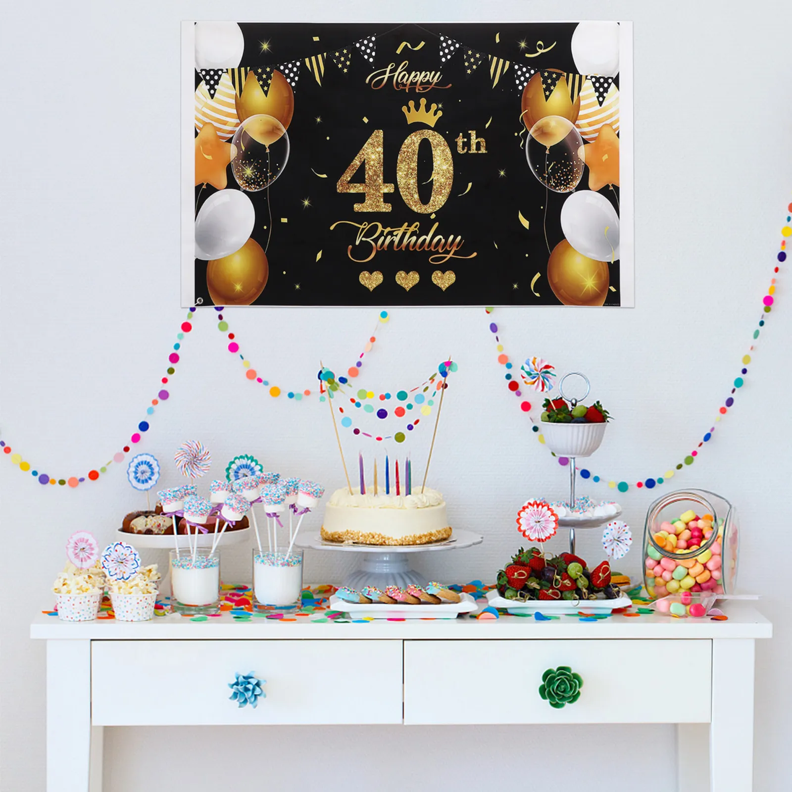 1Pcs Birthday Background Cloth Durable 3D Printing High Saturation Photo Backdrop Party Decoration Photography Prop