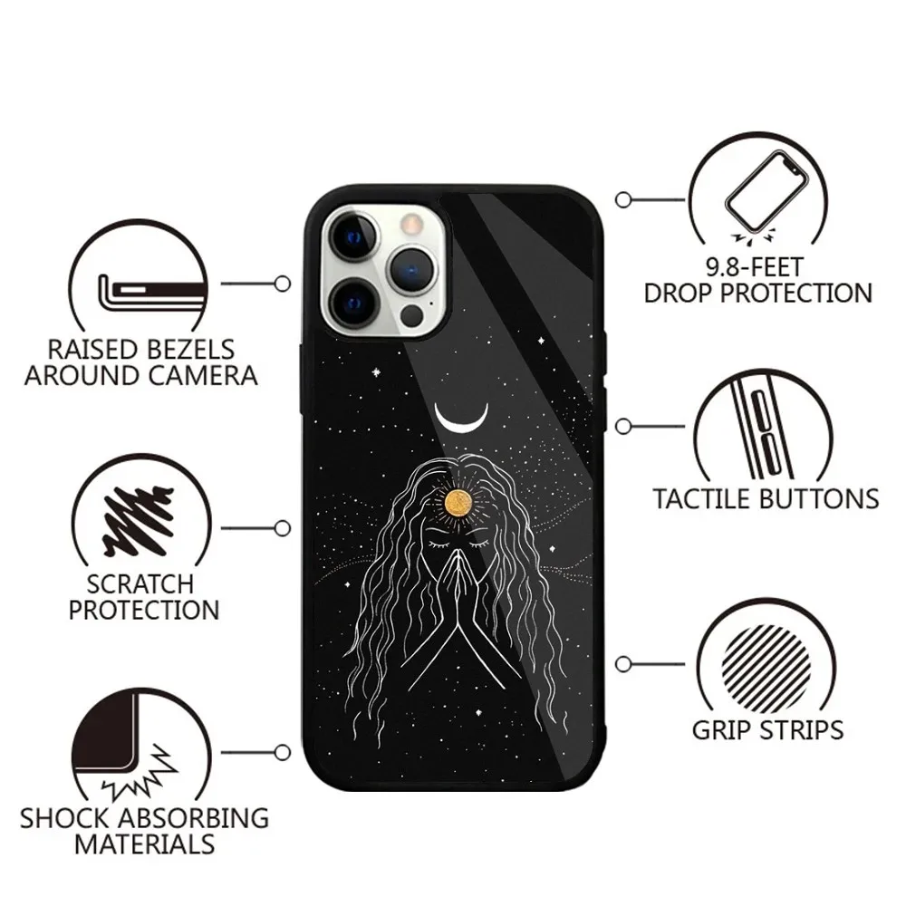 Funda de teléfono Witches Moon Tarot Mystery Totem para iPhone 15,14,13,12,11,Plus,Pro,Max Mini Magsafe carga inalámbrica magnética