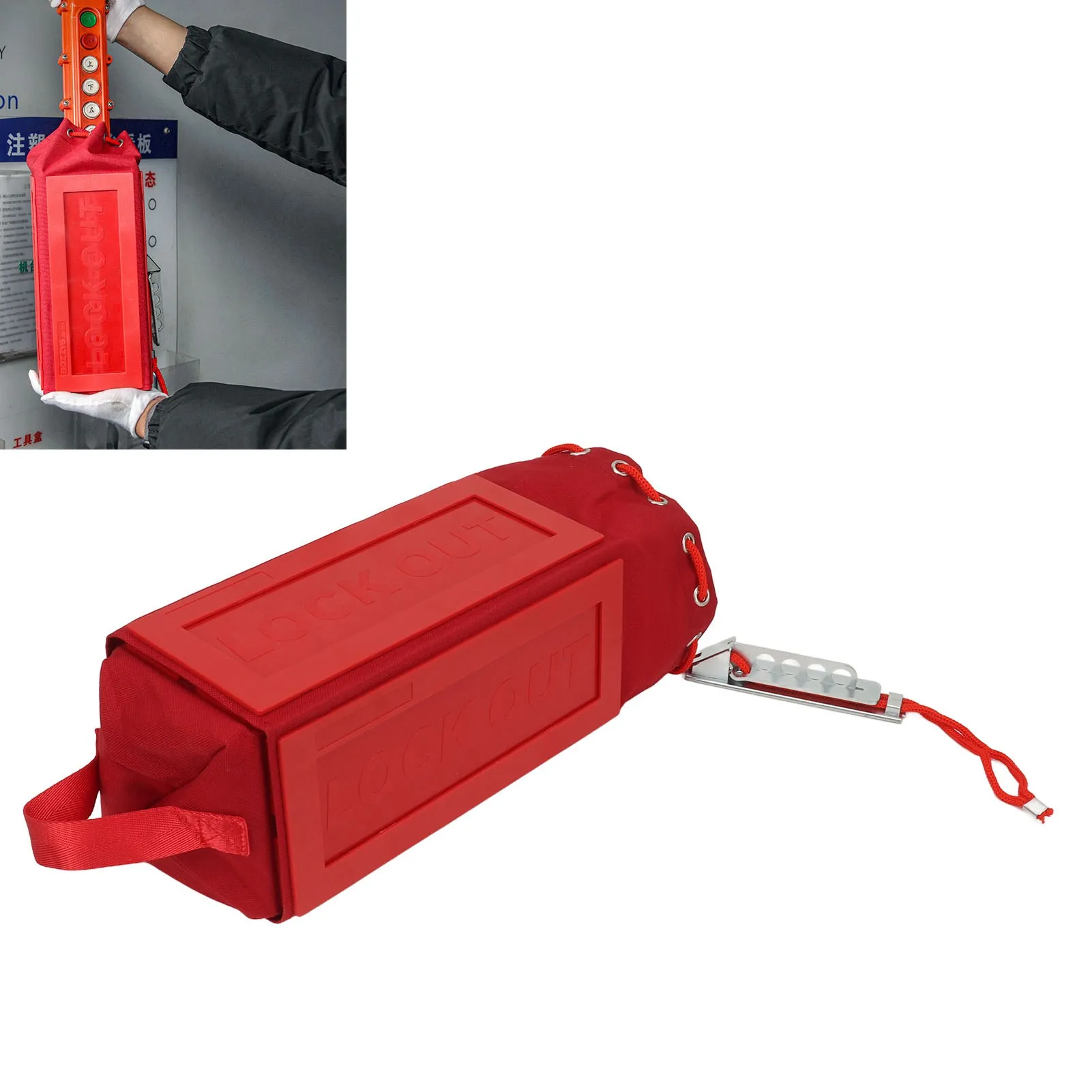 Electrical Plug Lockout Lock Bag High Temperature Resistant Tough  Resistant Safety Plug Lockout Tagout Bag for Controls