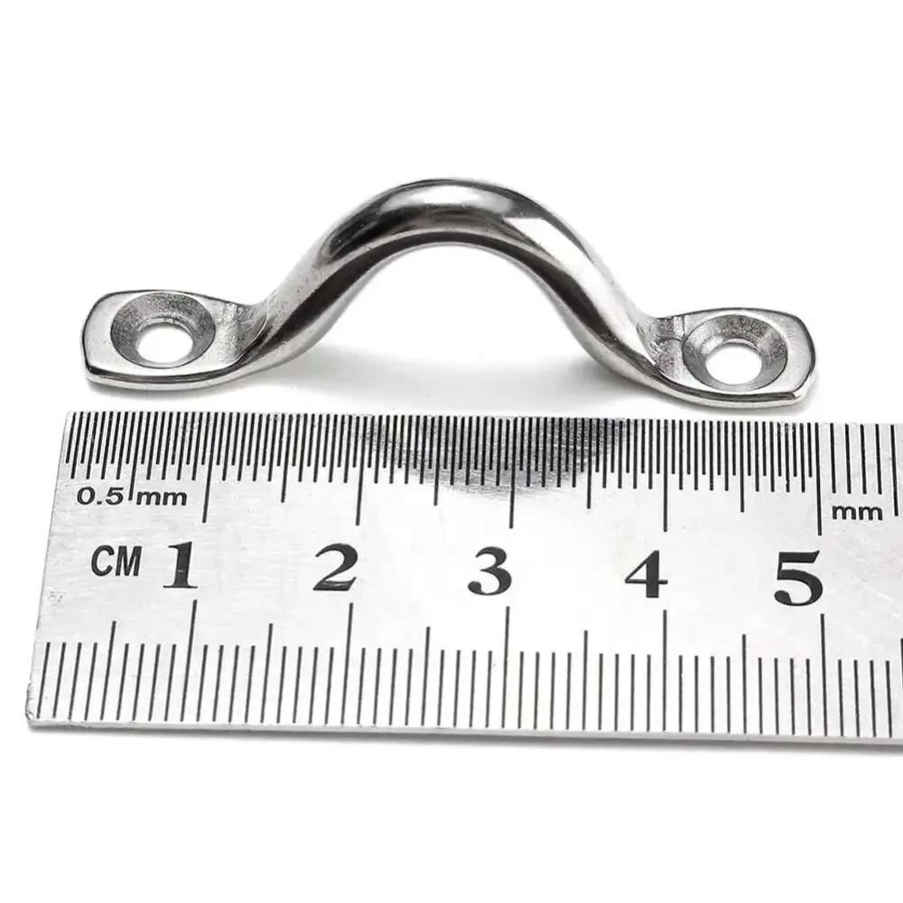 4 قطع من أشرطة عين S من الفولاذ المقاوم للصدأ 316 - خطافات ربط 5 مم للسيارة والقارب والمظلة وتركيب المحرك - أجهزة من الدرجة البحرية