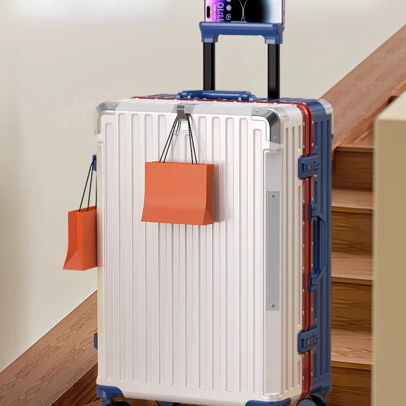

Luggage tie rod strong and durable travel password case aluminum frame leather case 20 inches