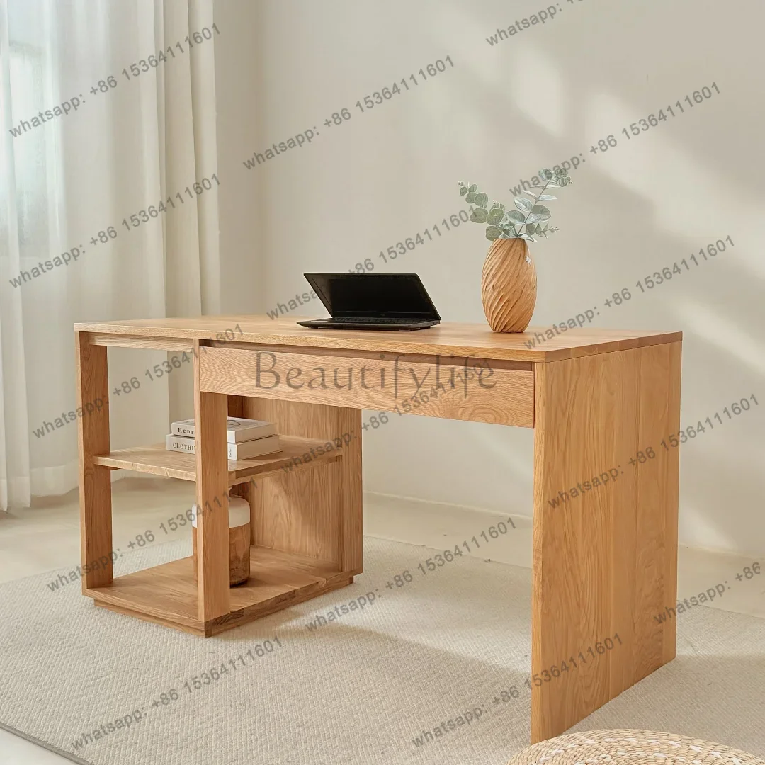 

yj58 Nordic all-solid wood computer desk Japanese log multi-functional desk home