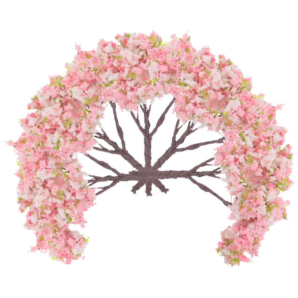 5 Pcs Simulated Cherry Blossom Tree Fake Miniature Adornment Trees Landscape Decor Plastic Simulation Ornament Street Model