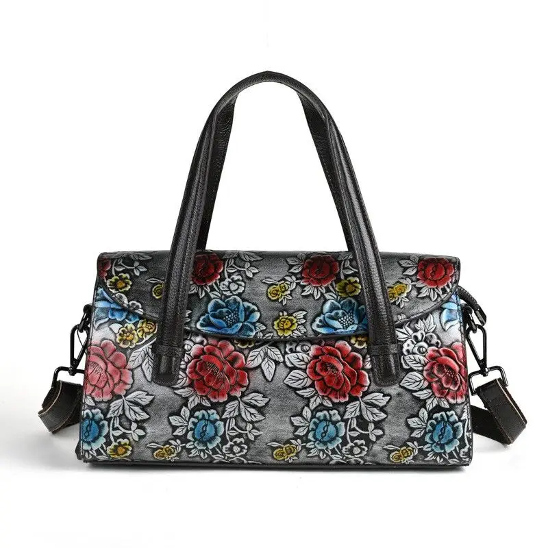 

New women cheongsam bag genuine leather retro mother bags first layer cowhide one shoulder oblique span handbag handmade package