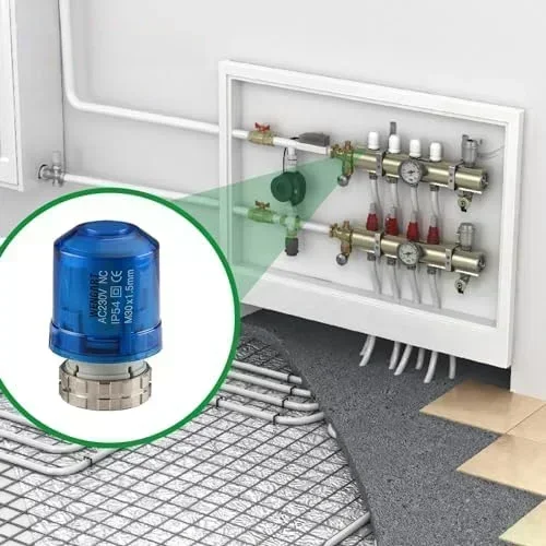 

Электрический привод переменного тока 230 В для систем подогрева пола с 5-гайкой технологией теплового расширения M30x1 и пружинным возвратом