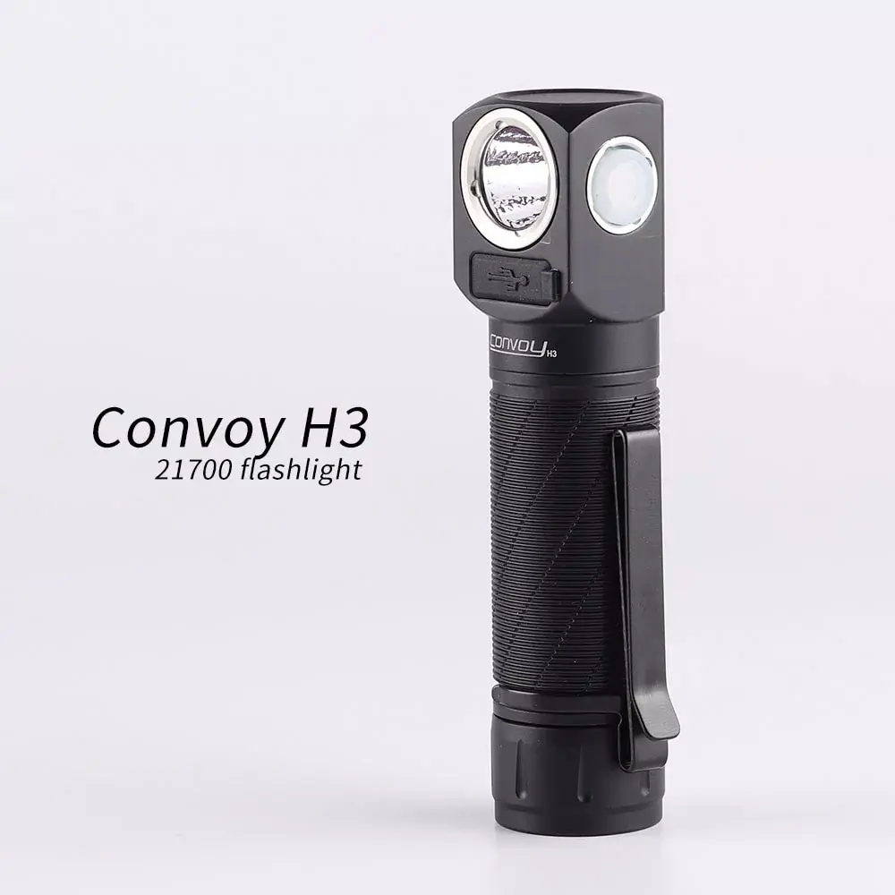 Convoy H3 Flashlight SST40 Led Linterna 2400lm High Powerful 21700 Flash Light + Headlamp Camping Fishing Type-C Head Light