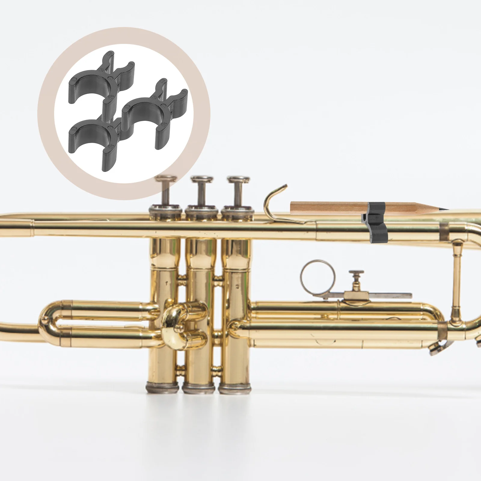 

3pcs Pen Clips Holder For French Horn Trumpet Black Plastic Pencil Clip Portable Musical Instruments Accessory Tool