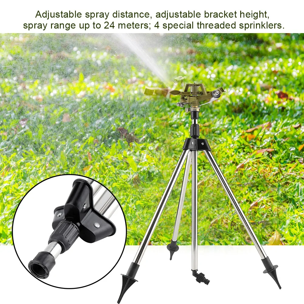 

Stainless Steel Ground Insert Zinc Sprink Water Watering Sprinkler Sprayer Lawn Garden Yard Tripod + Zinc Bird Sprinkler